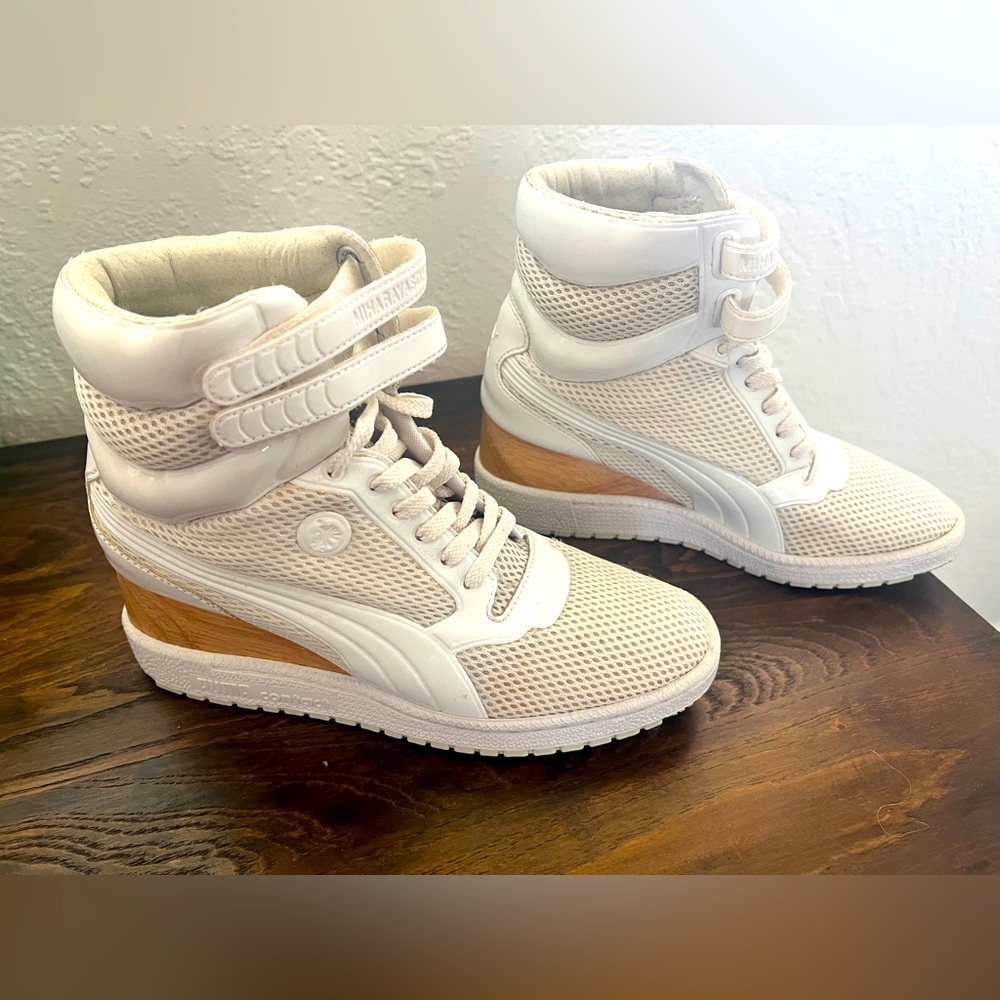 Women’s Puma hightop wedge sneakers, 8.5